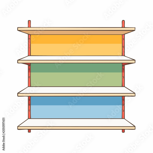 Empty Multicolored Shelving Unit