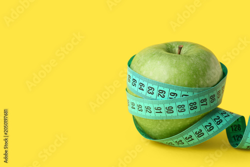Green apple with turquoise ...