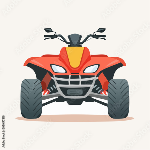 Red ATV Quad Bike Illustration