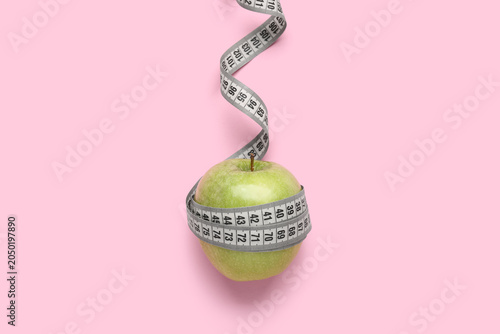 Fresh apple with white meas...
