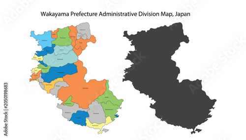 Photos Wakayama prefecture administrative division map japan