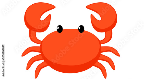 Cartoon crab with raised claws