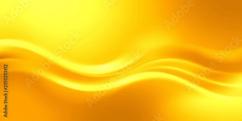 Abstract Orange and Yellow Wave Background with Golden Light Curves and Bright Gradient Vector Design