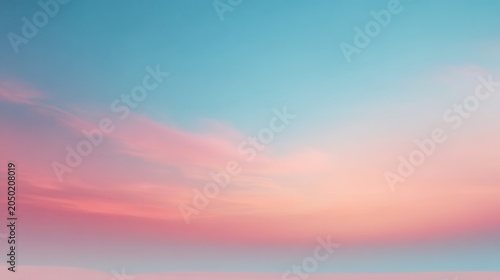 Serene Pastel Sky with Soft Clouds at Sunrise or Sunset