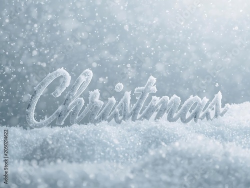 Snowy Christmas Greeting Winter Wonderland Scene