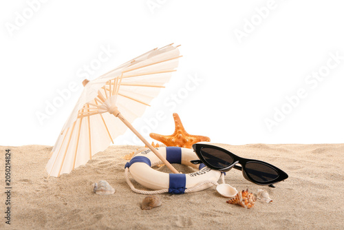 Mini umbrella, lifebuoy, su...