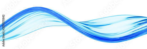 Liquid glass transparent wave ribbon Fluid flow curve shape