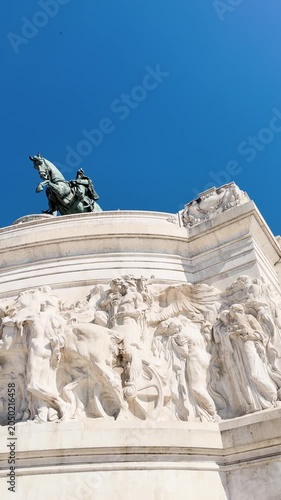 Vittoriano Monument White Marble Sculptures Italian Flag Rome Italy