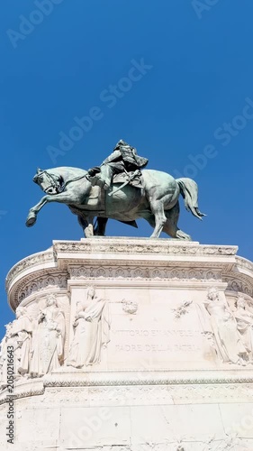 Vittoriano Monument White Marble Sculptures Italian Flag Rome Italy