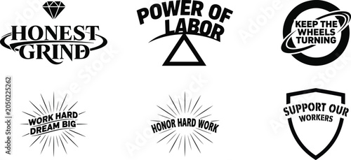 Inspirational labor and work logos