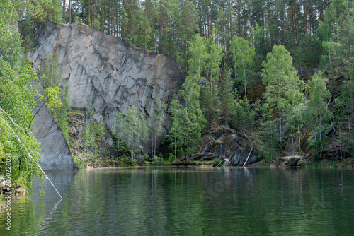 Картината върху платно Talkov Kamen or Talkov Stone is flooded quarry that formed lake in Sysert district, Sverdlovsk region, Russia