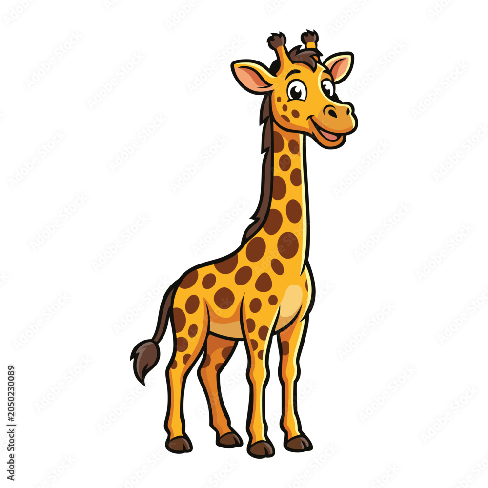 Fototapeta premium cartoon giraffe mascot logo design vector