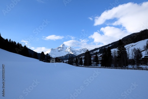 Winter in an Austrian Alpine village