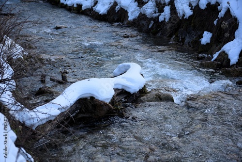 Snow after a stream in the Austrian Alps
