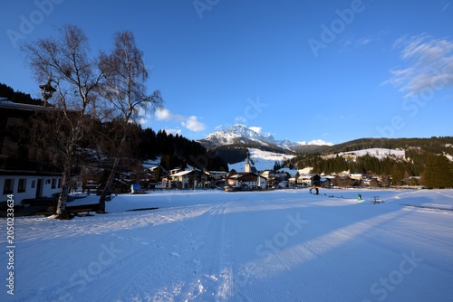 Winter in an Austrian Alpine village