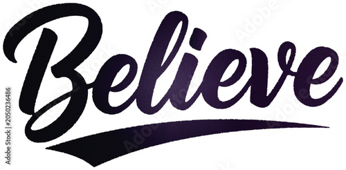 Believe Text With Dark Purple Gradient faith hope
