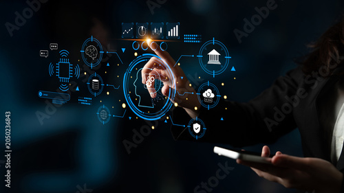 Obraz na płótnie An advanced AI system for business and financial analysis