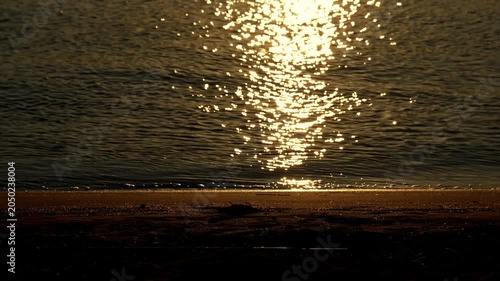 Golden Sunset on Sparkling Sea Surface