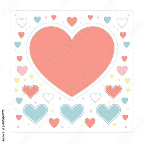 Decorative heart pattern with pastel colors