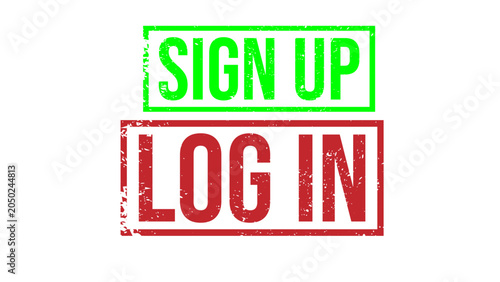 Bilde på lerret Sign up and log in buttons for web interface