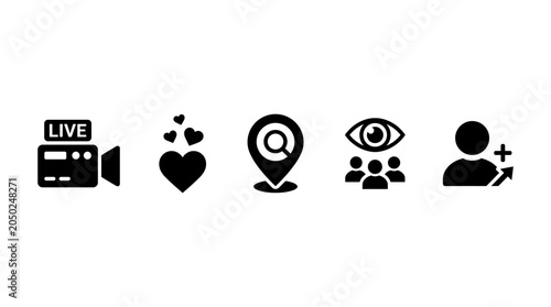 Social Media Engagement Icon Set