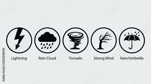 Minimalist Weather Icons Vector Set