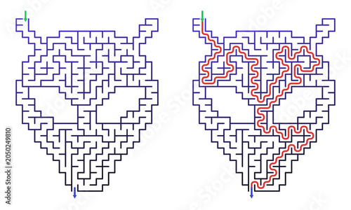 Tableau sur toile World UFO Day alien head maze puzzle isolated game