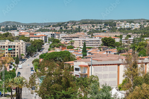 Bild auf Leinwand Elevated view of Sant Salvador residential district with Mediterranean architect