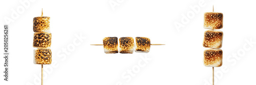 Quadro su tela Roasted Marshmallow Skewer PNG Set, Transparent Background Toasted Smores Clipar