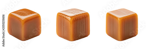 Obraz na płótnie Sweet Caramel Cube Candy PNG Transparent Delicious Toffee Square Isolated Food C