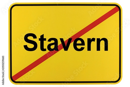 Illustration eines Ortsschildes der Gemeinde Stavern in Niedersachsen	