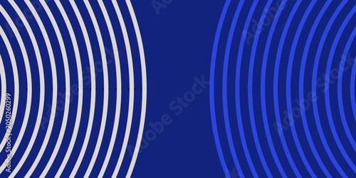 Fotografija Concentric arcs pattern with blue and white coloration