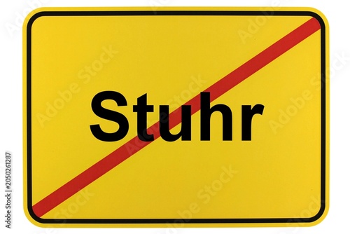 Illustration eines Ortsschildes der Gemeinde Stuhr in Niedersachsen	