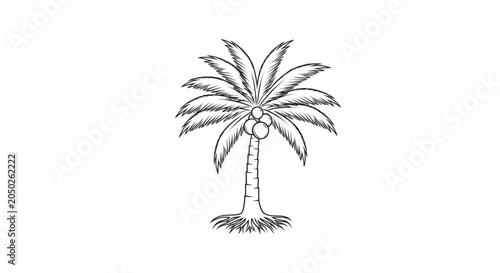 Tableau sur toile Detailed drawing of a palm tree.