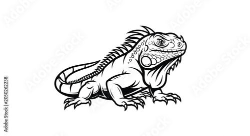 Принти на полотні Detailed drawing of an iguana reptile.