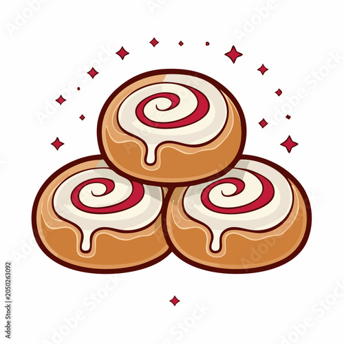 Three Cinnamon Rolls with Cream Cheese Frosting