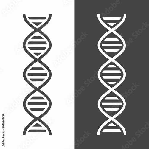 Foto Dna Helix Icon Two Tone Vector Illustration On White And Dark Backgrounds
