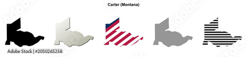 Valokuva Carter (Montana) blank outline map set