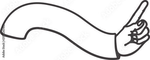 Foto Hand pointing upward graphic sign with pointing