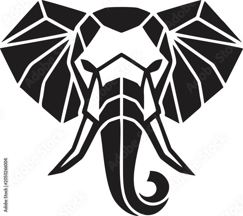vector illustration of a elephant face 
