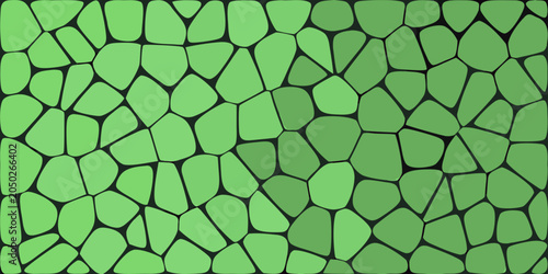 Valokuva Green organic mosaic pattern with irregular pebble shapes vector illustration