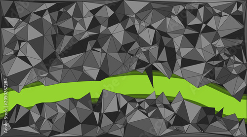 Obraz na płótnie Sustainable Technology Backdrop featuring Sharp Geometry and Smooth Overgrown Fo