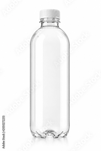 Photography Clear plastic bottle with white cap isolated on white background fathers day