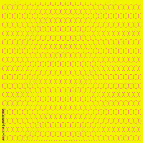 Ready to use geometric texture. Yellow honeycomb pattern with hexagonal shapes on bright background  