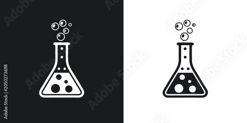 Fotografía Erlenmeyer Flask Icon Black And White Dual Tone Design