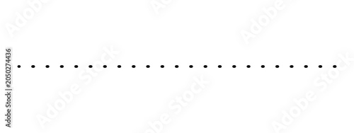 Schilderij op canvas A horizontal line made of a series of evenly spaced black dots