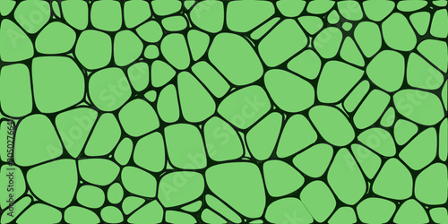 Quadro su tela Green organic mosaic pattern with irregular shapes vector illustration