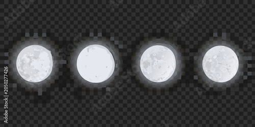 Fotografía Moon Phases Vector Illustration With Transparent Background Lunar Cycle Progress
