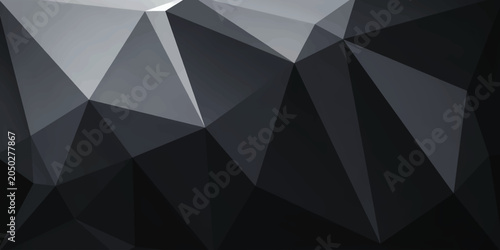 Tableau sur toile Abstract geometric black and white vector background featuring a seamless 3d polygon pattern of triangles and diamond shapes for a modern design texture