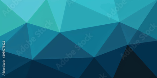 Abstract blue geometric background featuring a modern mosaic pattern of polygon shapes and triangle vectors for a stylish digital wallpaper design.
